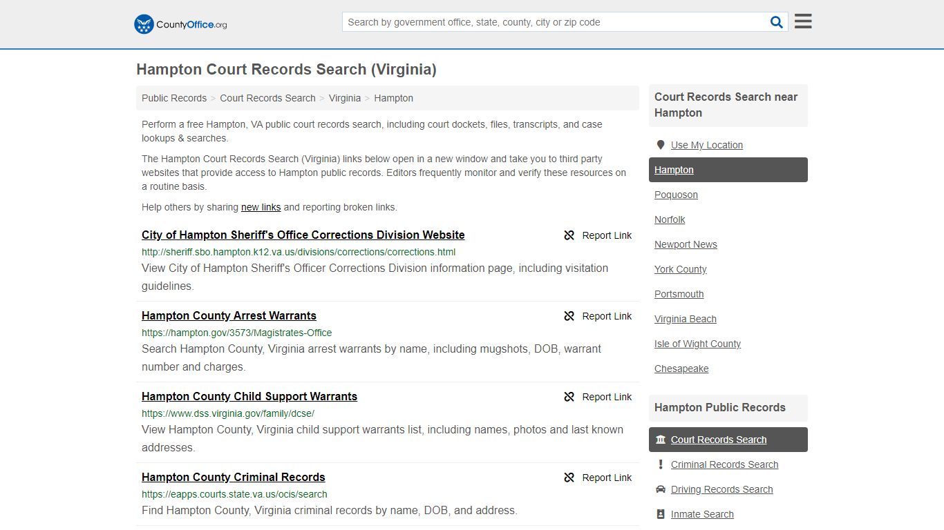 Court Records Search - Hampton, VA (Adoptions, Criminal ...