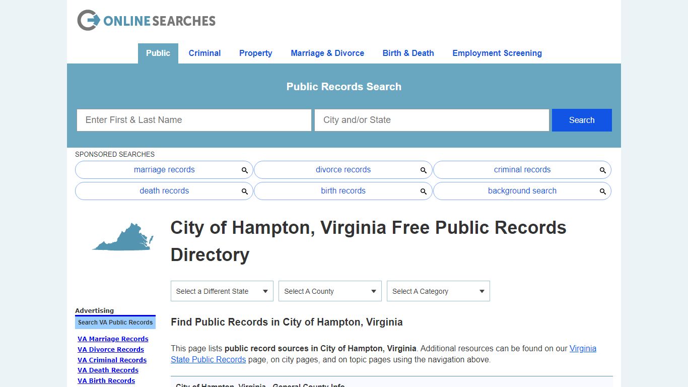 City of Hampton, Virginia Public Records Directory